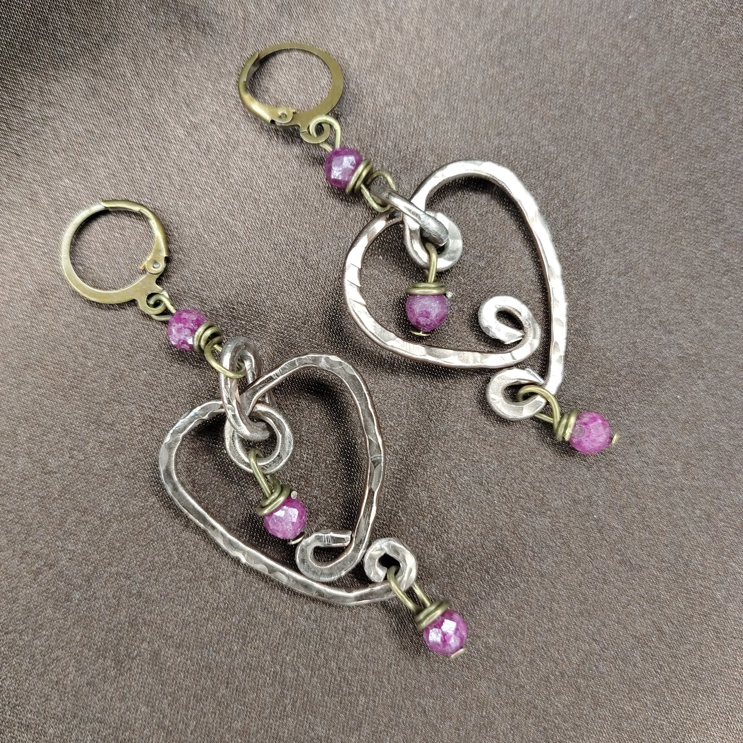 Orecchini in Rubino – Coraggio e Passione - Linea Cuori Scassati rif.CS004