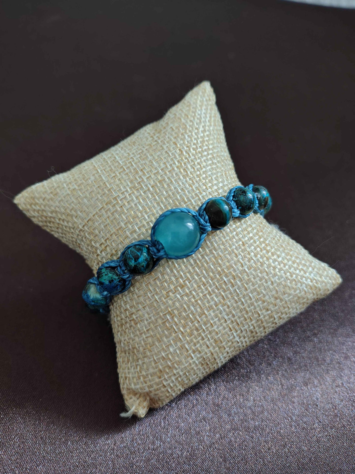 Bracciale del drago in crisocolla e centrale in agata