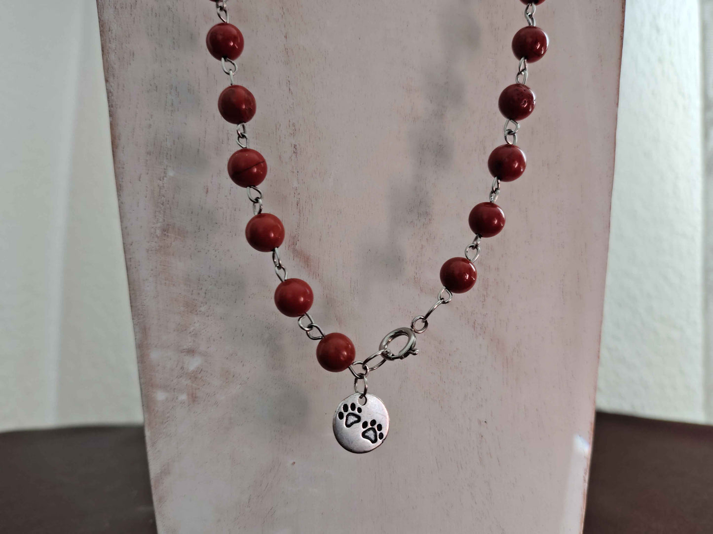 Collana in diaspro rosso