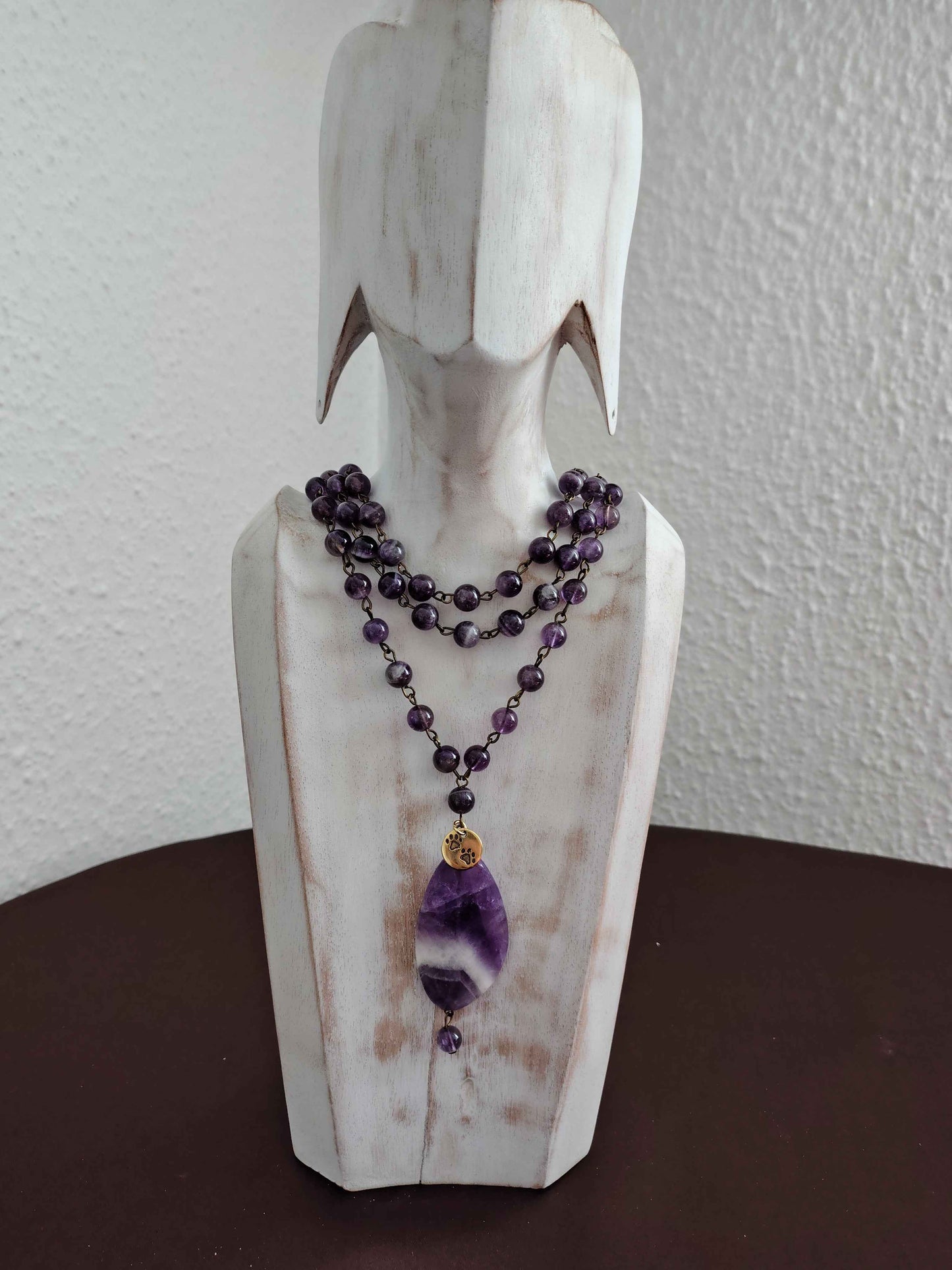 Collana in ametista con vela come pendente