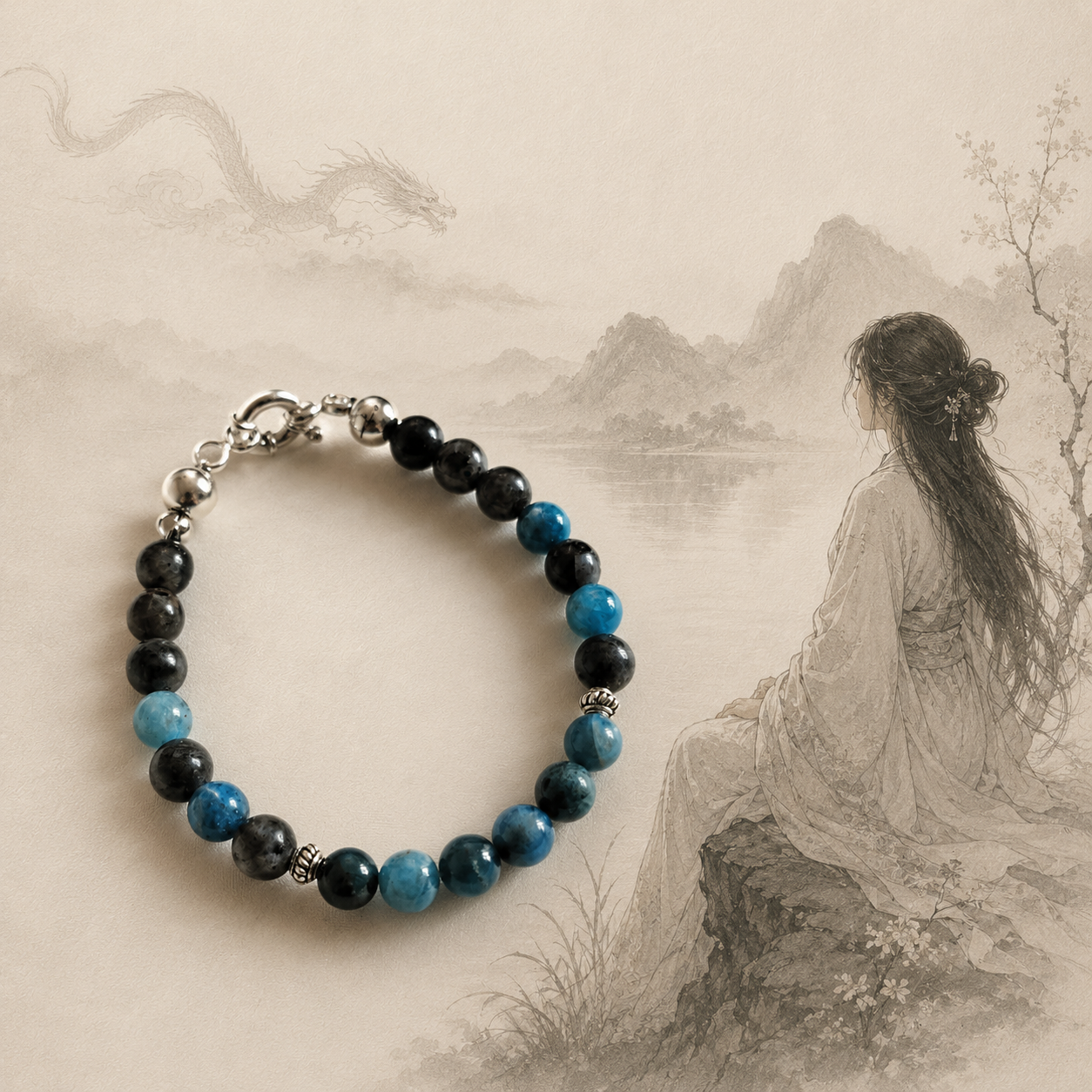 Bracciale in Apatite e Yooperlite