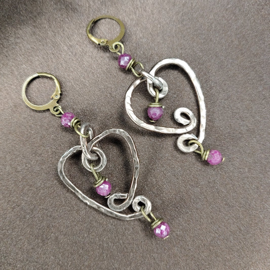 Orecchini in Rubino – Coraggio e Passione - Linea Cuori Scassati rif.CS004
