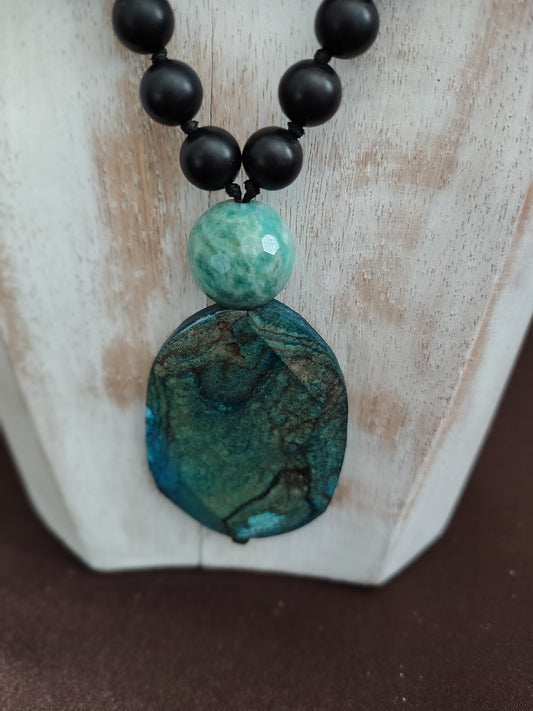 Japamala in shungite – Protezione, verità e fluidità interiore - (pezzo unico e numerato)