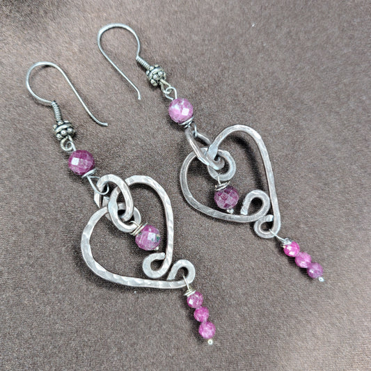 Orecchini in Rubino – Coraggio e Passione - Linea Cuori Scassati - rif.CS003